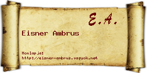 Eisner Ambrus névjegykártya